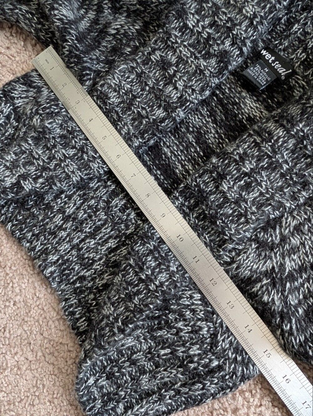 Wet Seal Womens Black Gray Marled Y2K Cropped Knit Shrug Cardigan Size Medium - Picture 7 of 9